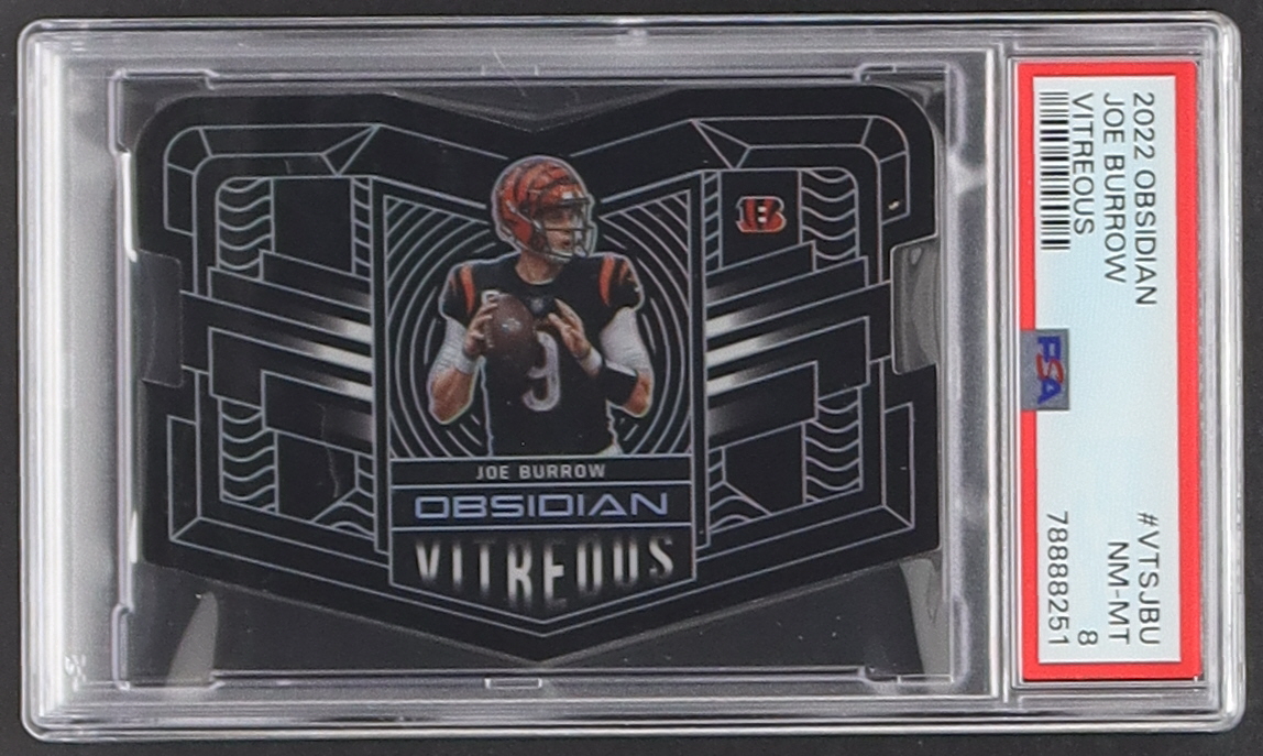 Joe Burrow 2022 Panini Obsidian Vitreous #5 #91/99 (PSA 8) at PristineAuction.com Joe Burrow 2022 Panini Obsidian Vitreous #5 #91/99 (PSA 8) at PristineAuction.com