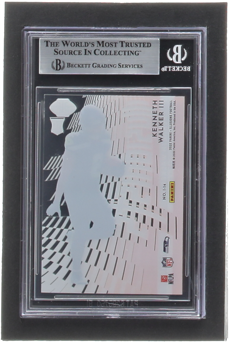 Kenneth Walker III 2022 Panini Illusions Illusionists Orange #14 RC (BGS 9) at PristineAuction.com Kenneth Walker III 2022 Panini Illusions Illusionists Orange #14 RC (BGS 9) at PristineAuction.com