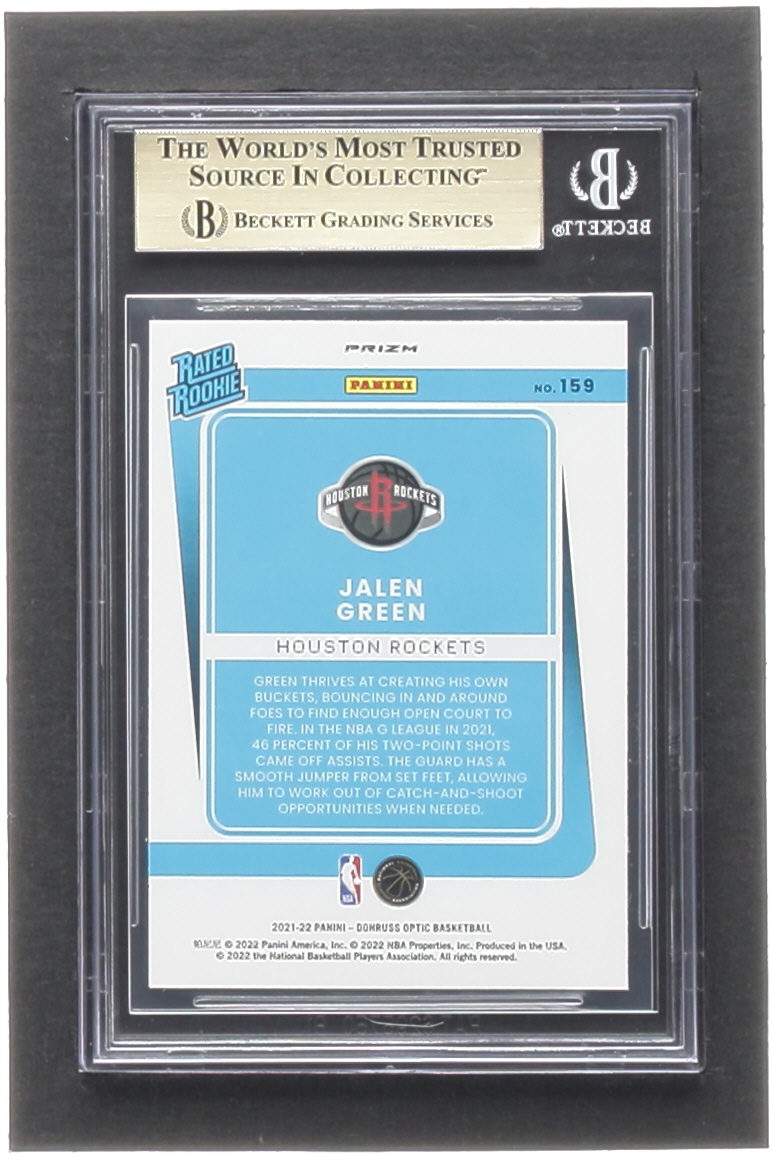 Jalen Green 2021-22 Donruss Optic Purple #159 RC (BGS 9.5) at PristineAuction.com Jalen Green 2021-22 Donruss Optic Purple #159 RC (BGS 9.5) at PristineAuction.com
