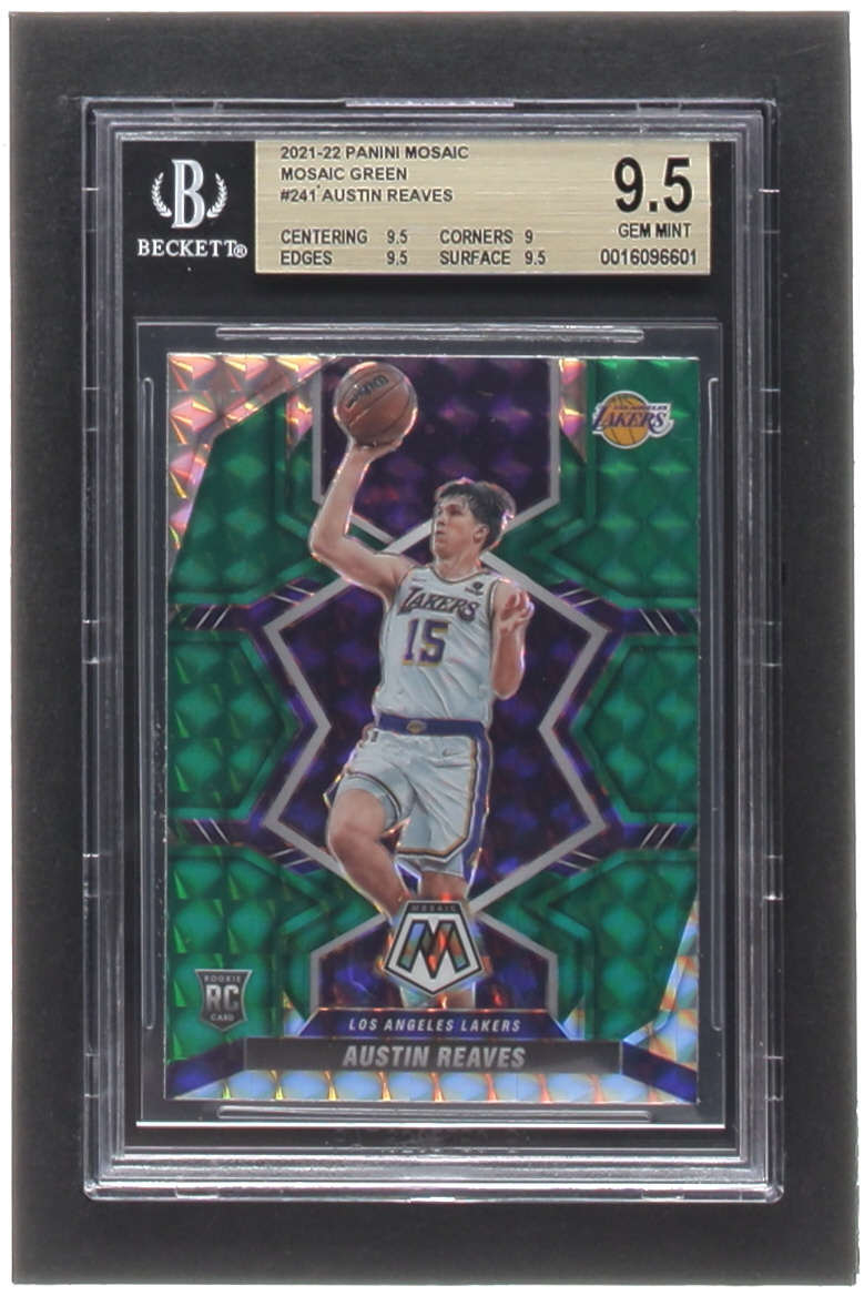 Austin Reaves 2021-22 Panini Mosaic Mosaic Green #241 RC (BGS 9.5) at PristineAuction.com Austin Reaves 2021-22 Panini Mosaic Mosaic Green #241 RC (BGS 9.5) at PristineAuction.com