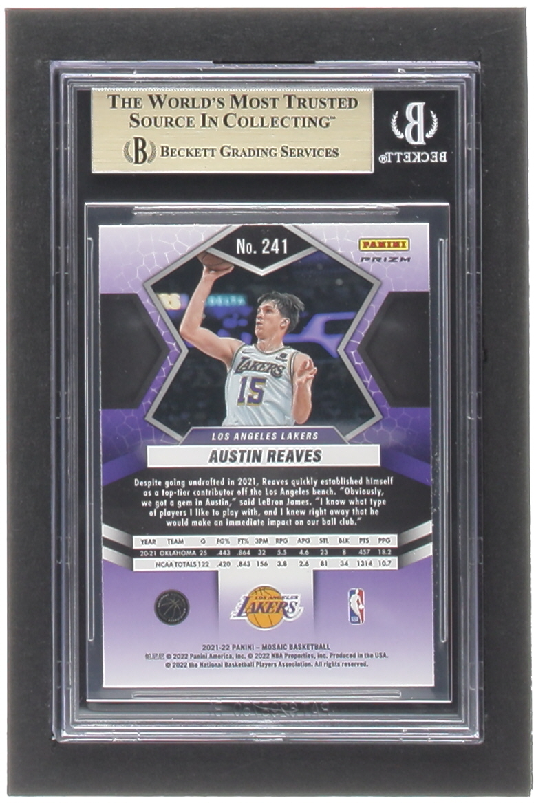 Austin Reaves 2021-22 Panini Mosaic Mosaic Green #241 RC (BGS 9.5) at PristineAuction.com Austin Reaves 2021-22 Panini Mosaic Mosaic Green #241 RC (BGS 9.5) at PristineAuction.com