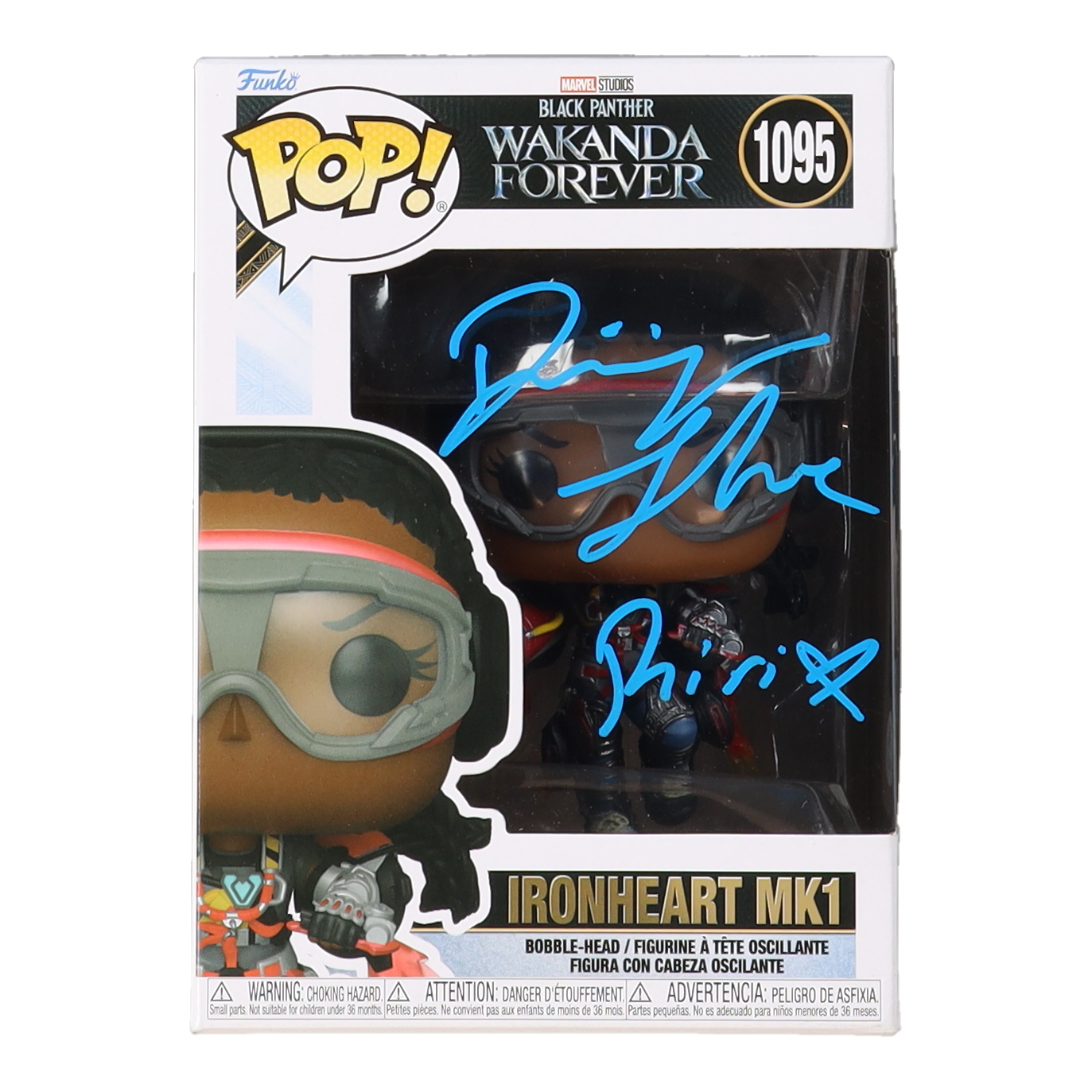 Dominique Thorne Signed "Black Panther: Wakanda Forever" #1095 Ironheart MK1 Funko Pop! Vinyl Figure Inscribed "Riri" (PSA & Beckett) at PristineAuction.com Dominique Thorne Signed "Black Panther: Wakanda Forever" #1095 Ironheart MK1 Funko Pop! Vinyl Figure Inscribed "Riri" (PSA & Beckett) at PristineAuction.com