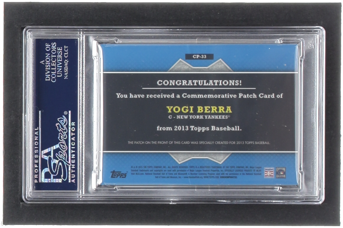 Yogi Berra 2013 Topps Manufactured Commemorative Patch #CP33 (PSA 3) at PristineAuction.com Yogi Berra 2013 Topps Manufactured Commemorative Patch #CP33 (PSA 3) at PristineAuction.com