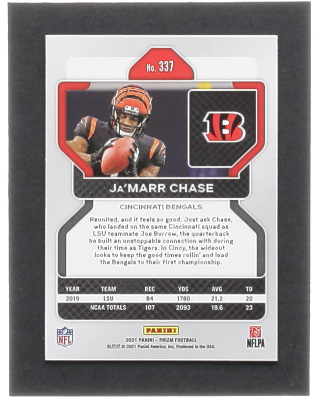 Ja'Marr Chase 2021 Panini Prizm #337 RC at PristineAuction.com Ja'Marr Chase 2021 Panini Prizm #337 RC at PristineAuction.com