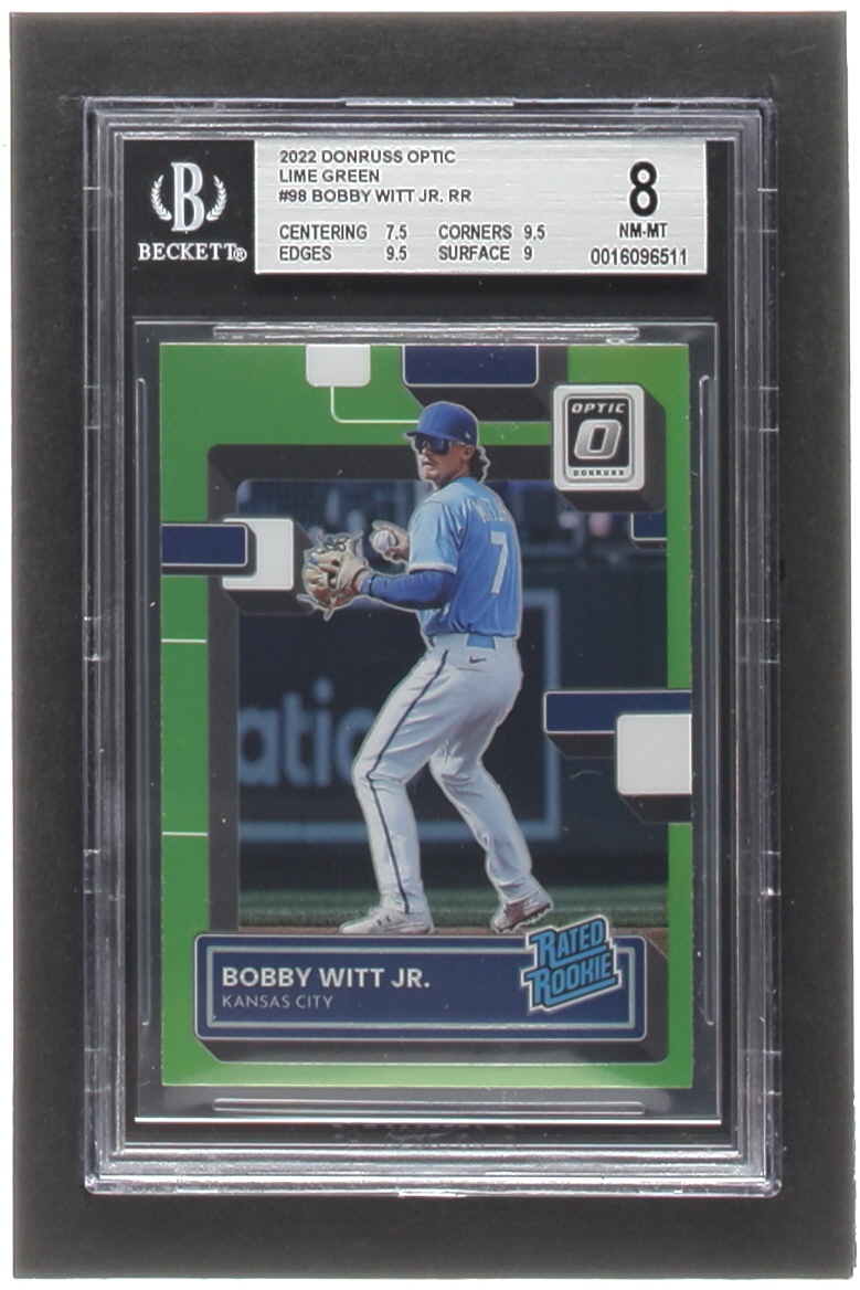 Bobby Witt Jr. 2022 Donruss Optic Lime Green #98 RR RC (BGS 8) at PristineAuction.com Bobby Witt Jr. 2022 Donruss Optic Lime Green #98 RR RC (BGS 8) at PristineAuction.com