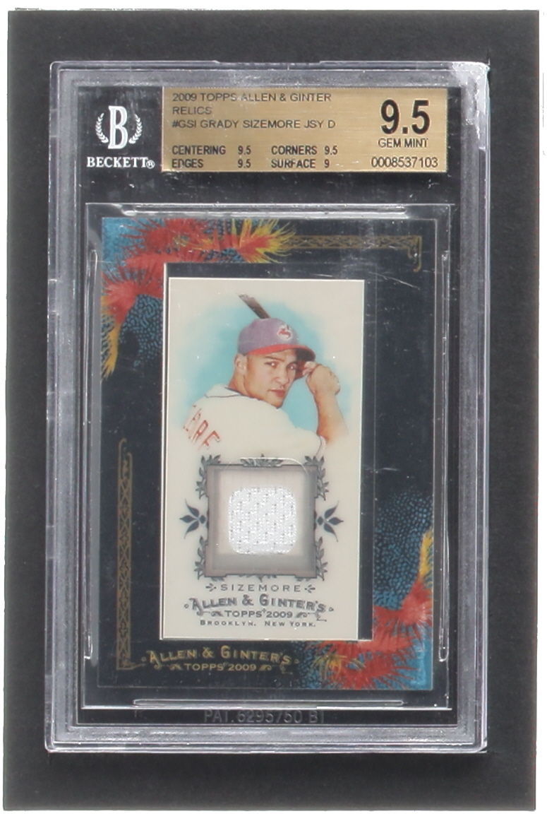 Grady Sizemore 2009 Topps Allen and Ginter Relics #GSI Jersey D (BGS 9.5) at PristineAuction.com Grady Sizemore 2009 Topps Allen and Ginter Relics #GSI Jersey D (BGS 9.5) at PristineAuction.com