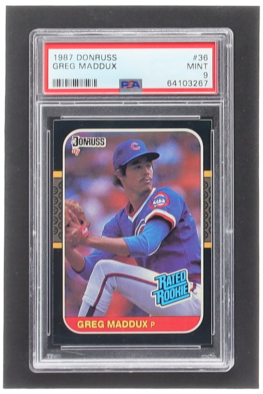 Greg Maddux 1987 Donruss #36 RC (PSA 9) at PristineAuction.com Greg Maddux 1987 Donruss #36 RC (PSA 9) at PristineAuction.com