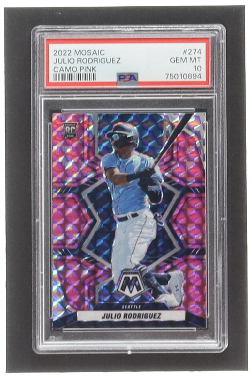 Julio Rodriguez 2022 Panini Mosaic Mosaic Pink Camo #274 RC