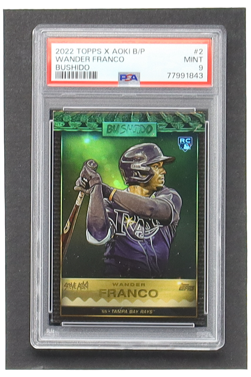 Wander Franco 2022 Topps X Steve Aoki's Baseball Party Bushido #2 W1 RC (PSA 9) at PristineAuction.com Wander Franco 2022 Topps X Steve Aoki's Baseball Party Bushido #2 W1 RC (PSA 9) at PristineAuction.com