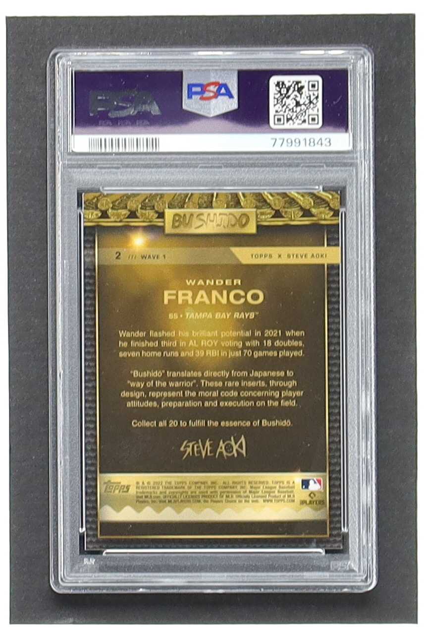 Wander Franco 2022 Topps X Steve Aoki's Baseball Party Bushido #2 W1 RC (PSA 9) at PristineAuction.com Wander Franco 2022 Topps X Steve Aoki's Baseball Party Bushido #2 W1 RC (PSA 9) at PristineAuction.com