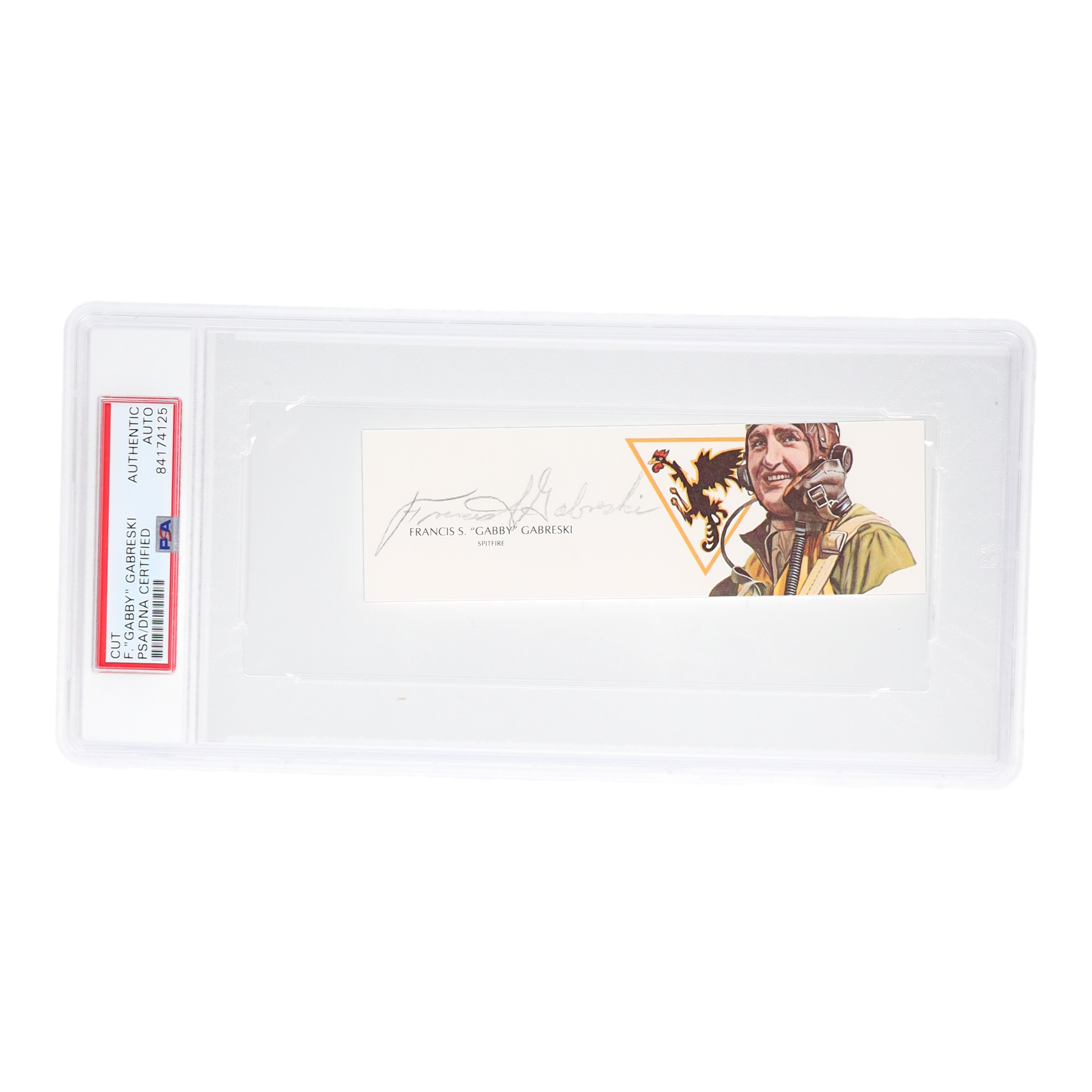 Francis 'Gabby' Gabreski Signed 2x5.5 Cut (PSA) at PristineAuction.com Francis 'Gabby' Gabreski Signed 2x5.5 Cut (PSA) at PristineAuction.com