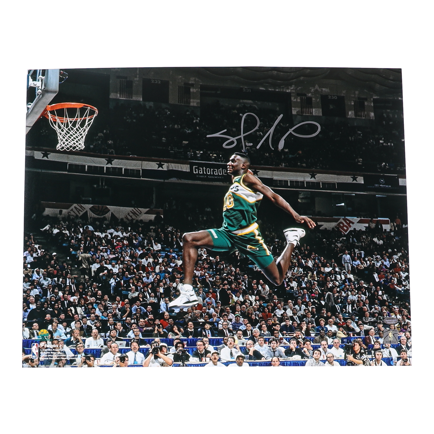 Shawn Kemp Signed SuperSonics 16x20 Photo (Schwartz) at PristineAuction.com Shawn Kemp Signed SuperSonics 16x20 Photo (Schwartz) at PristineAuction.com