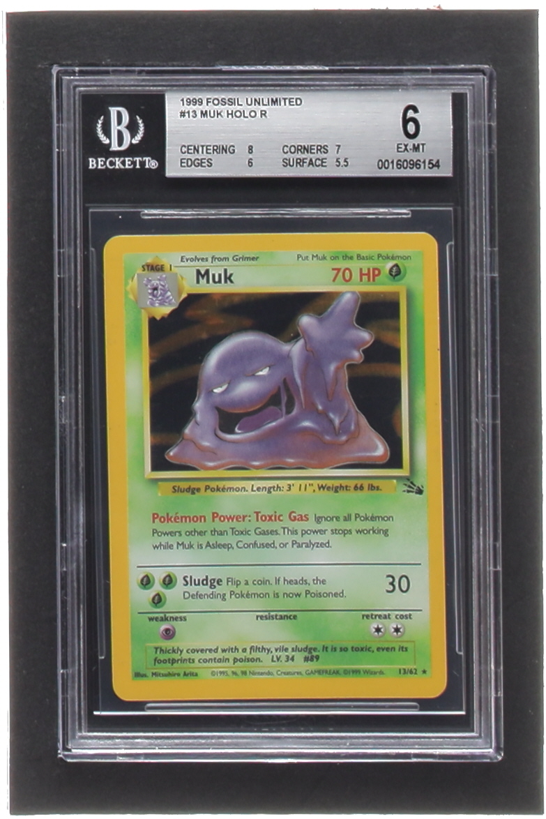 Muk Pokemon 1999 Fossil #13 Holo (BGS 6) at PristineAuction.com Muk Pokemon 1999 Fossil #13 Holo (BGS 6) at PristineAuction.com