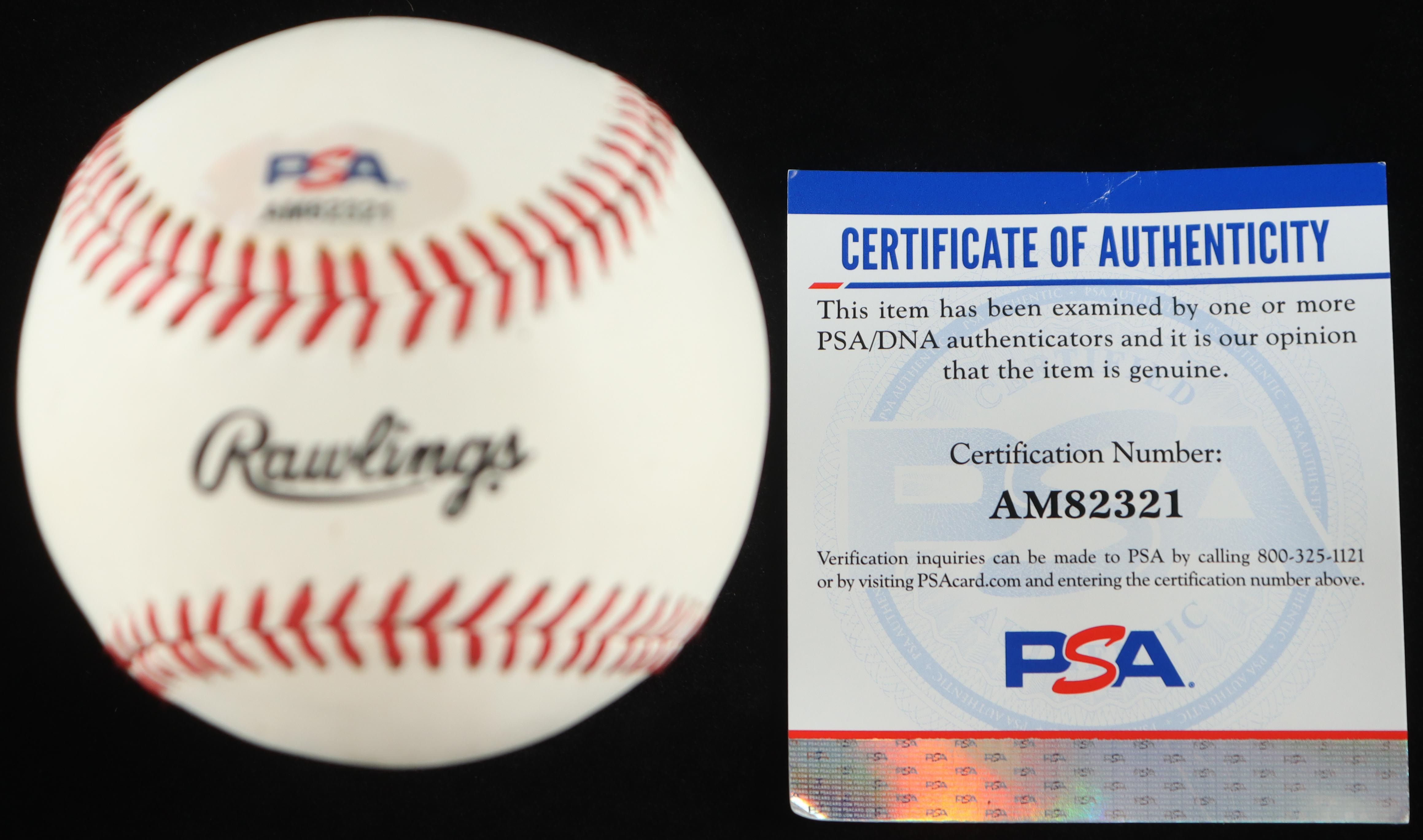 Hank Aaron Signed Rawling Baseball with Wood Display Case (PSA) at PristineAuction.com Hank Aaron Signed Rawling Baseball with Wood Display Case (PSA) at PristineAuction.com