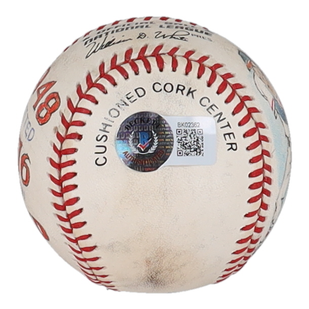 Stan Musial Signed ONL Baseball with Original Art by Amadee Wohlschlaeger 1/1 (Beckett) at PristineAuction.com Stan Musial Signed ONL Baseball with Original Art by Amadee Wohlschlaeger 1/1 (Beckett) at PristineAuction.com