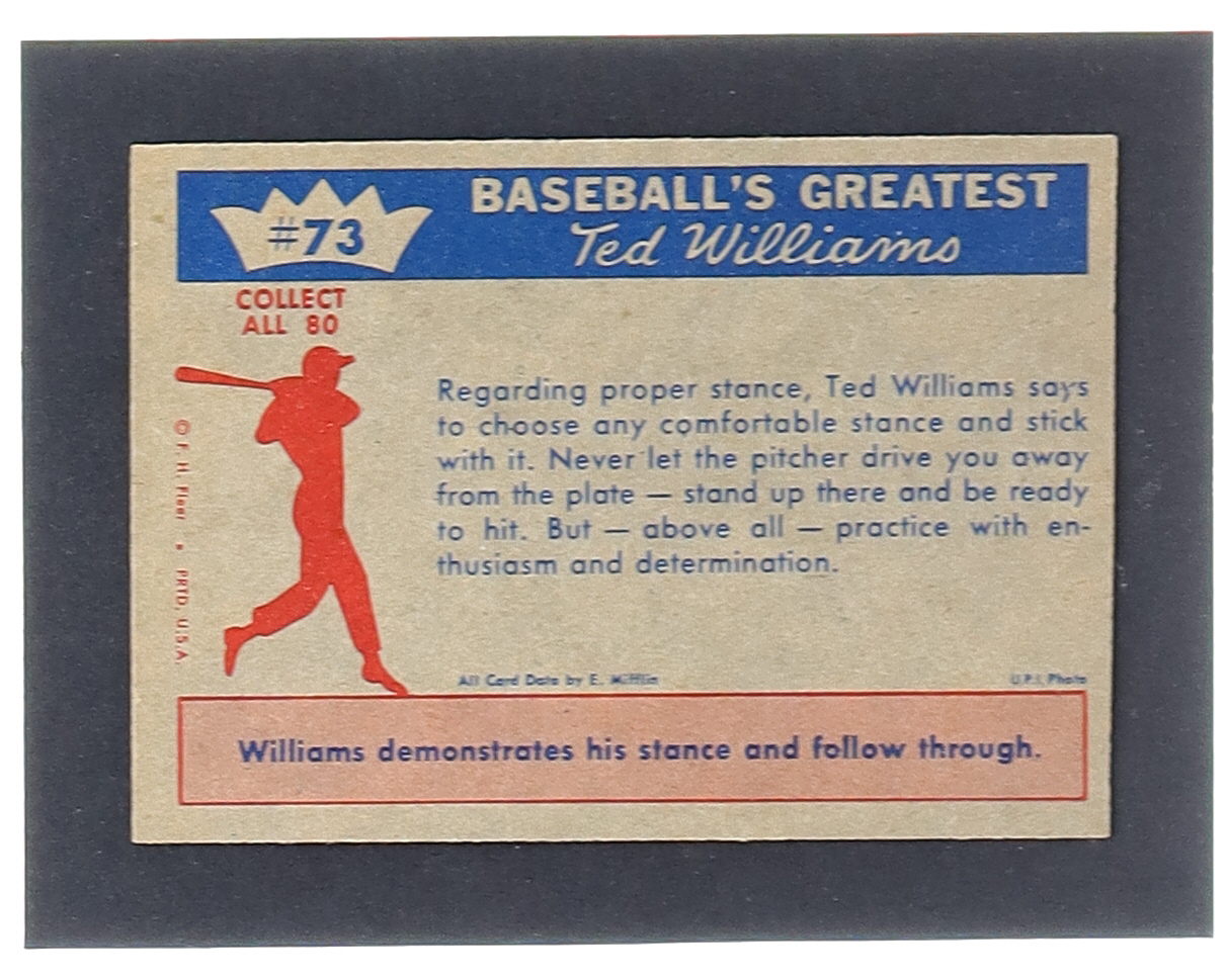 Ted Williams 1959 Fleer #73 / Hitting Fundamental 3 at PristineAuction.com Ted Williams 1959 Fleer #73 / Hitting Fundamental 3 at PristineAuction.com