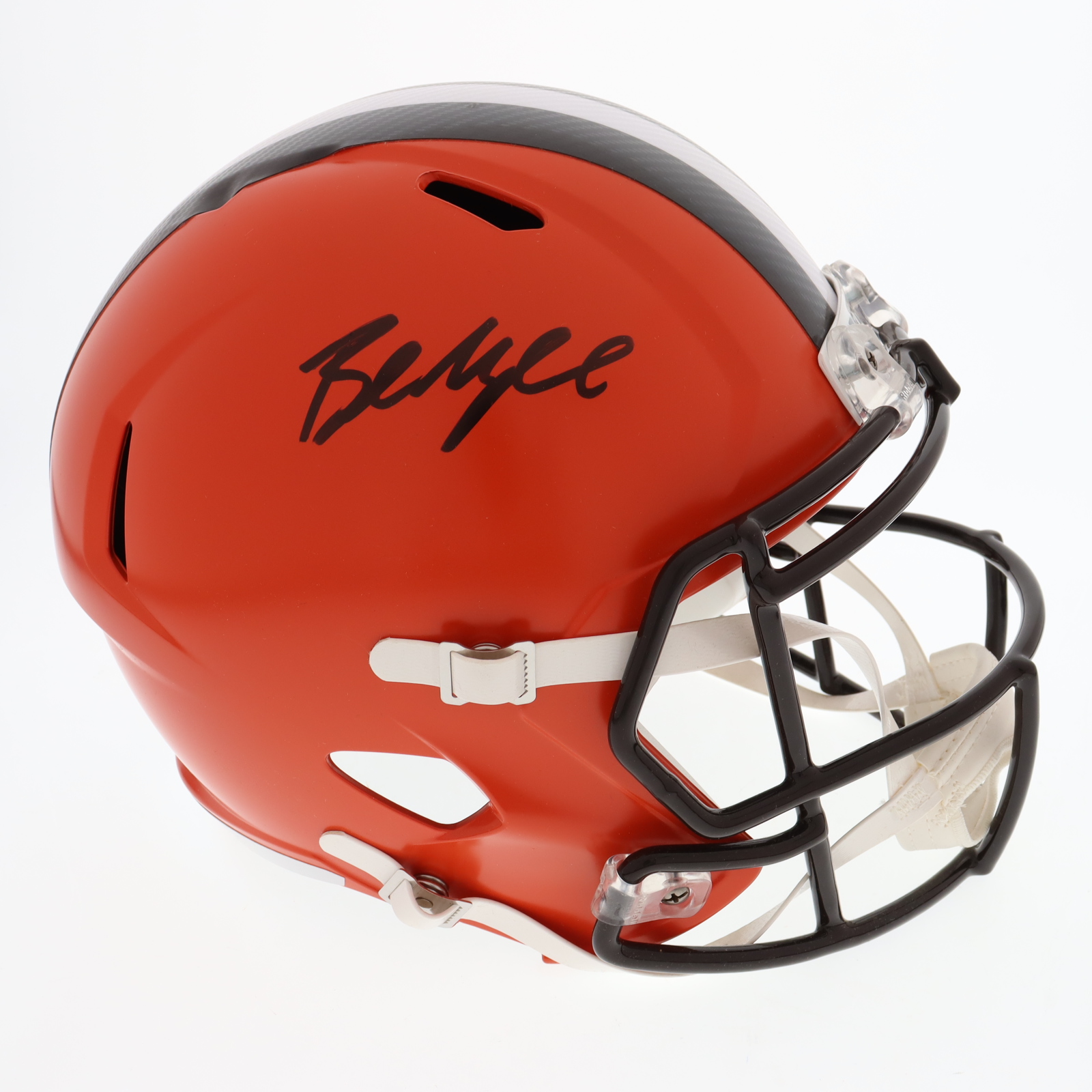 Baker Mayfield Signed Browns Full-Size Helmet (Beckett) at PristineAuction.com Baker Mayfield Signed Browns Full-Size Helmet (Beckett) at PristineAuction.com