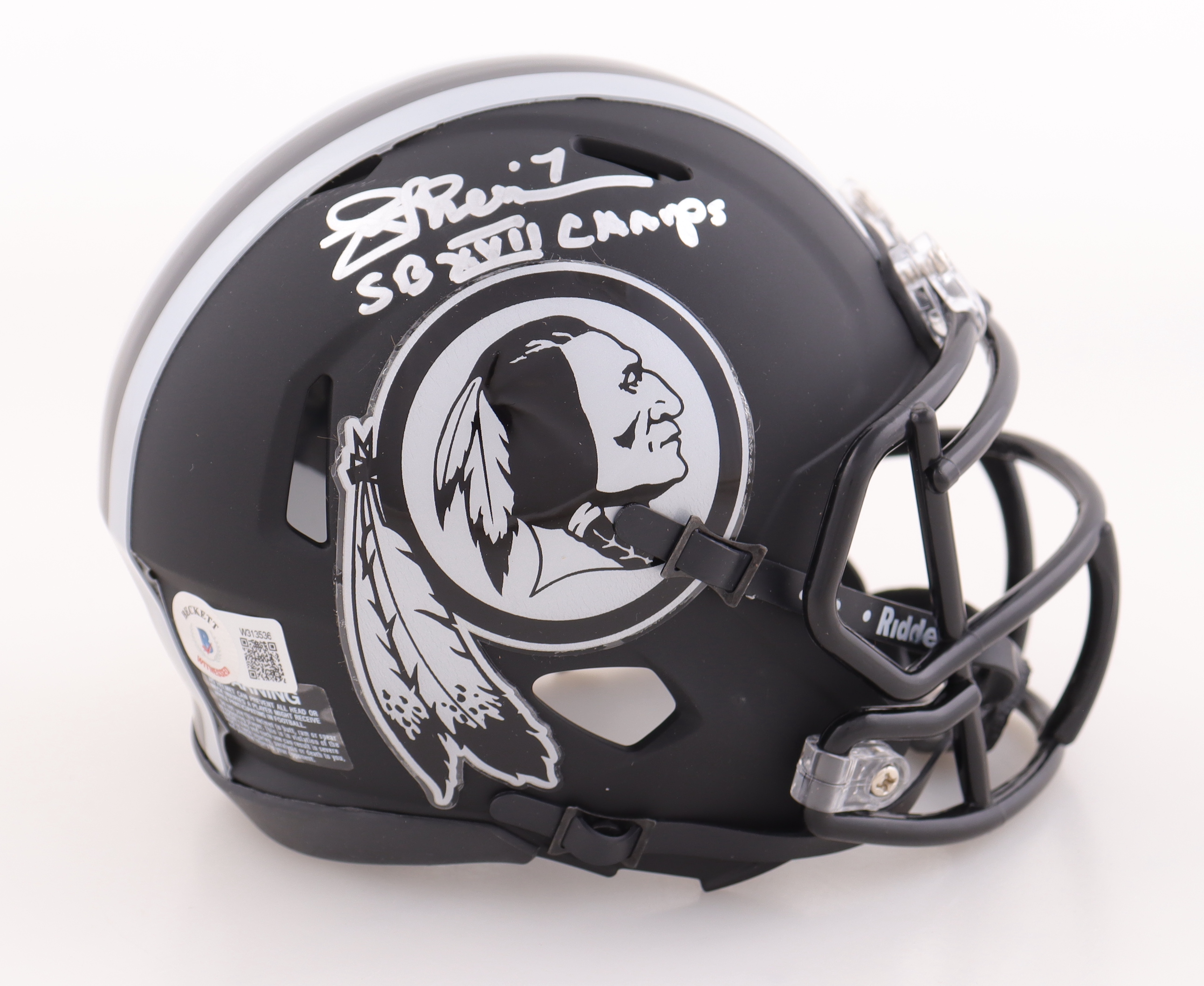 Joe Theismann Signed Redskins Eclipse Alternate Speed Mini Helmet Inscribed "SB XVII Champs" (Beckett) at PristineAuction.com Joe Theismann Signed Redskins Eclipse Alternate Speed Mini Helmet Inscribed "SB XVII Champs" (Beckett) at PristineAuction.com