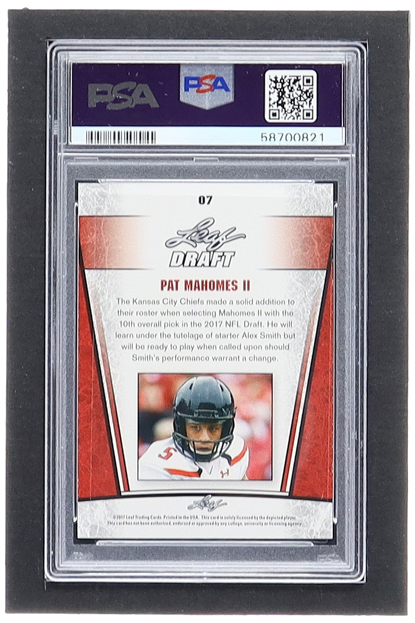 Patrick Mahomes II 2017 Leaf Special Release Draft Silver #07 RC (PSA 9) at PristineAuction.com Patrick Mahomes II 2017 Leaf Special Release Draft Silver #07 RC (PSA 9) at PristineAuction.com