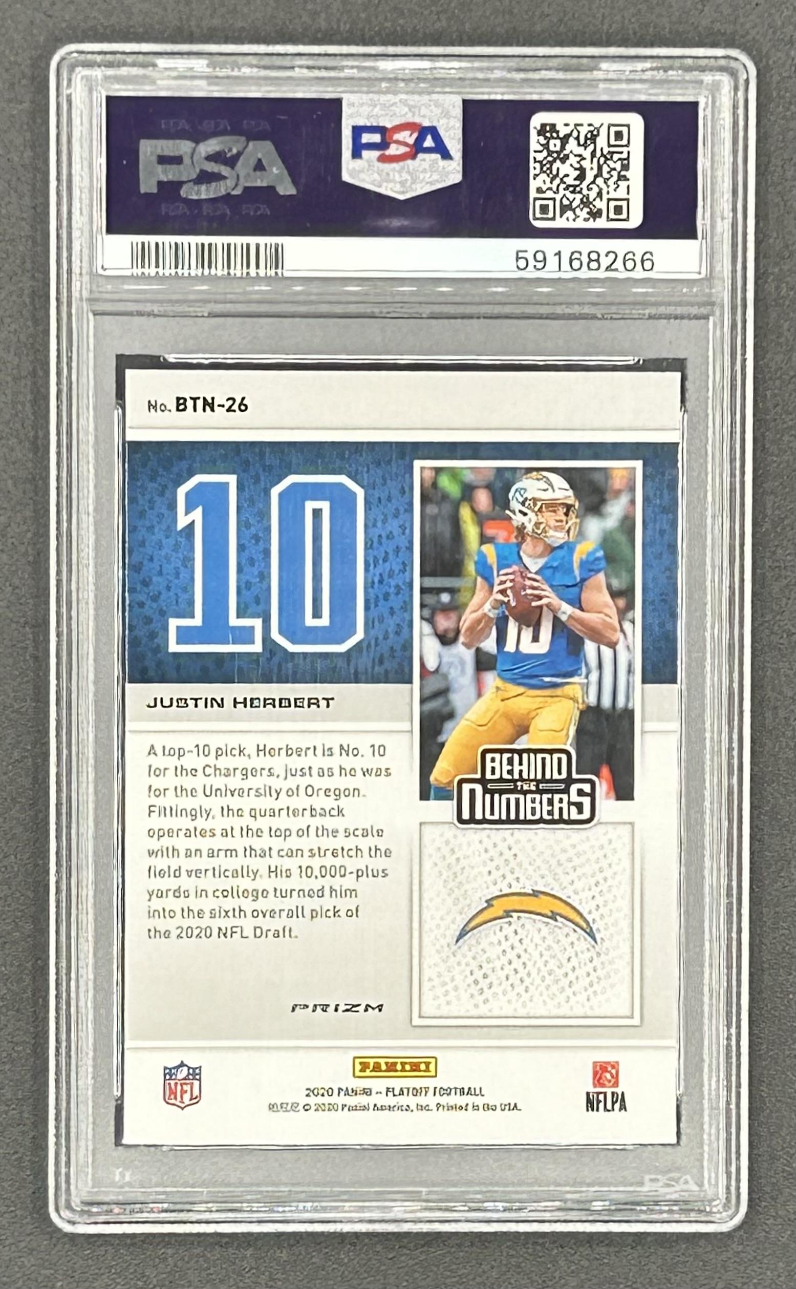 Justin Herbert 2020 Playoff Behind the Numbers Silver #26 (PSA 9) at PristineAuction.com Justin Herbert 2020 Playoff Behind the Numbers Silver #26 (PSA 9) at PristineAuction.com