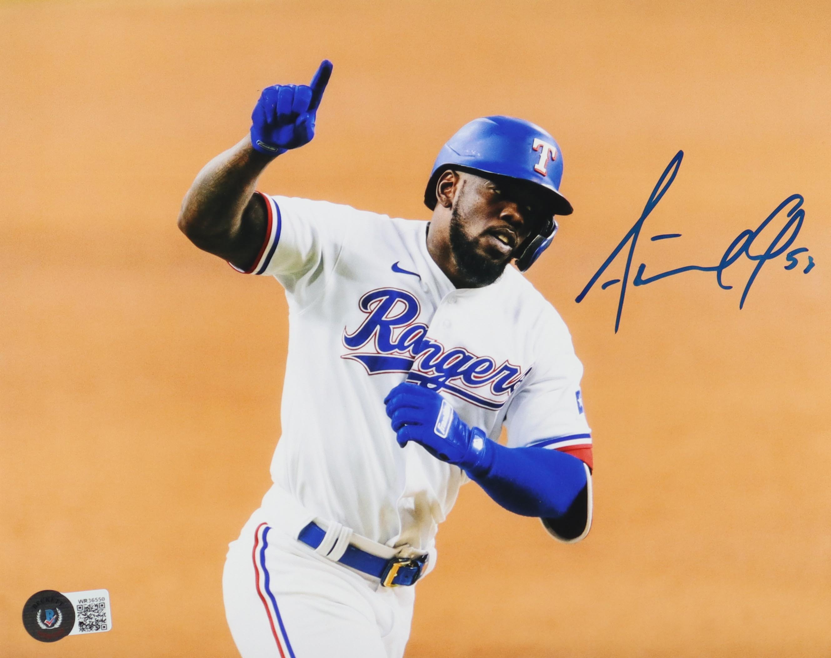Adolis Garcia Signed 8x10 Photo (Beckett) | Pristine Auction