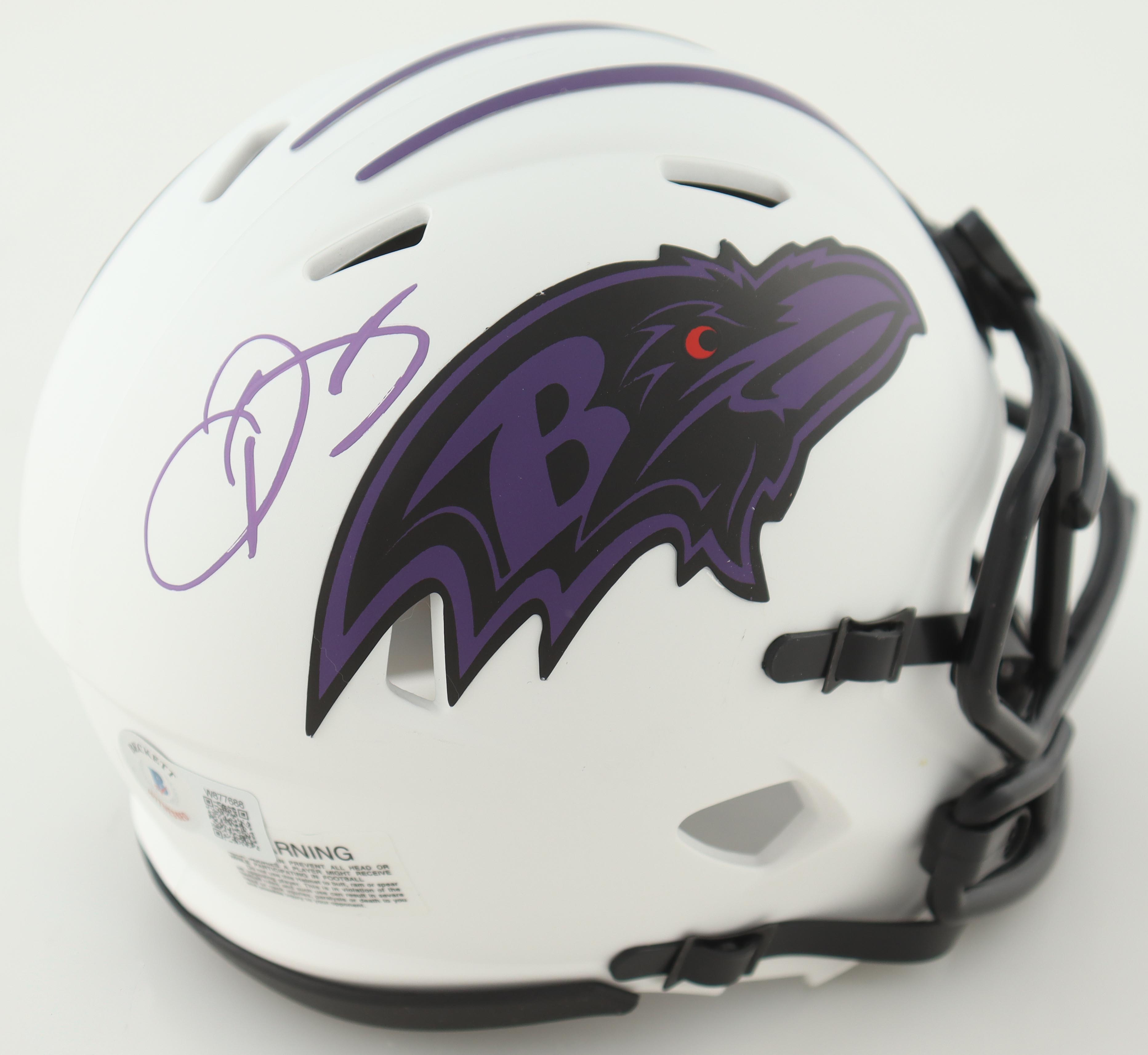 Odell Beckham Jr. Signed Ravens Lunar Eclipse Alternate Speed Mini Helmet (Beckett) at PristineAuction.com Odell Beckham Jr. Signed Ravens Lunar Eclipse Alternate Speed Mini Helmet (Beckett) at PristineAuction.com