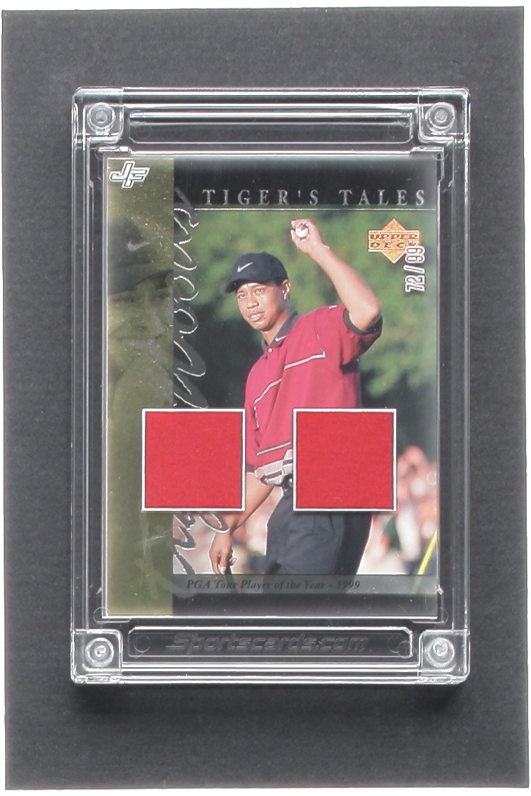 Tiger Woods 2023 Jersey Fusion Double Game Used Swatch #TWS #72/99 at PristineAuction.com Tiger Woods 2023 Jersey Fusion Double Game Used Swatch #TWS #72/99 at PristineAuction.com