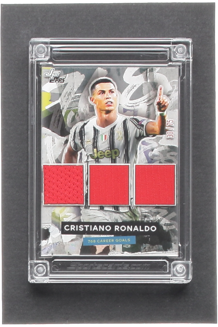 Cristiano Ronaldo 2023 Jersey Fusion Triple Swatch #CR00 #30/75 at PristineAuction.com Cristiano Ronaldo 2023 Jersey Fusion Triple Swatch #CR00 #30/75 at PristineAuction.com