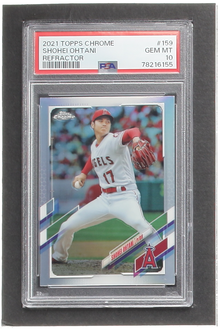 Shohei Ohtani 2021 Topps Chrome Refractors #159 (PSA 10) at PristineAuction.com Shohei Ohtani 2021 Topps Chrome Refractors #159 (PSA 10) at PristineAuction.com