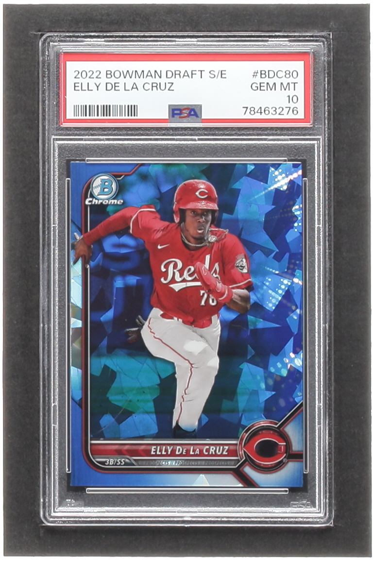 Elly De La Cruz 2022 Bowman Chrome Draft Sapphire #BDC80 RC (PSA 10) at PristineAuction.com Elly De La Cruz 2022 Bowman Chrome Draft Sapphire #BDC80 RC (PSA 10) at PristineAuction.com