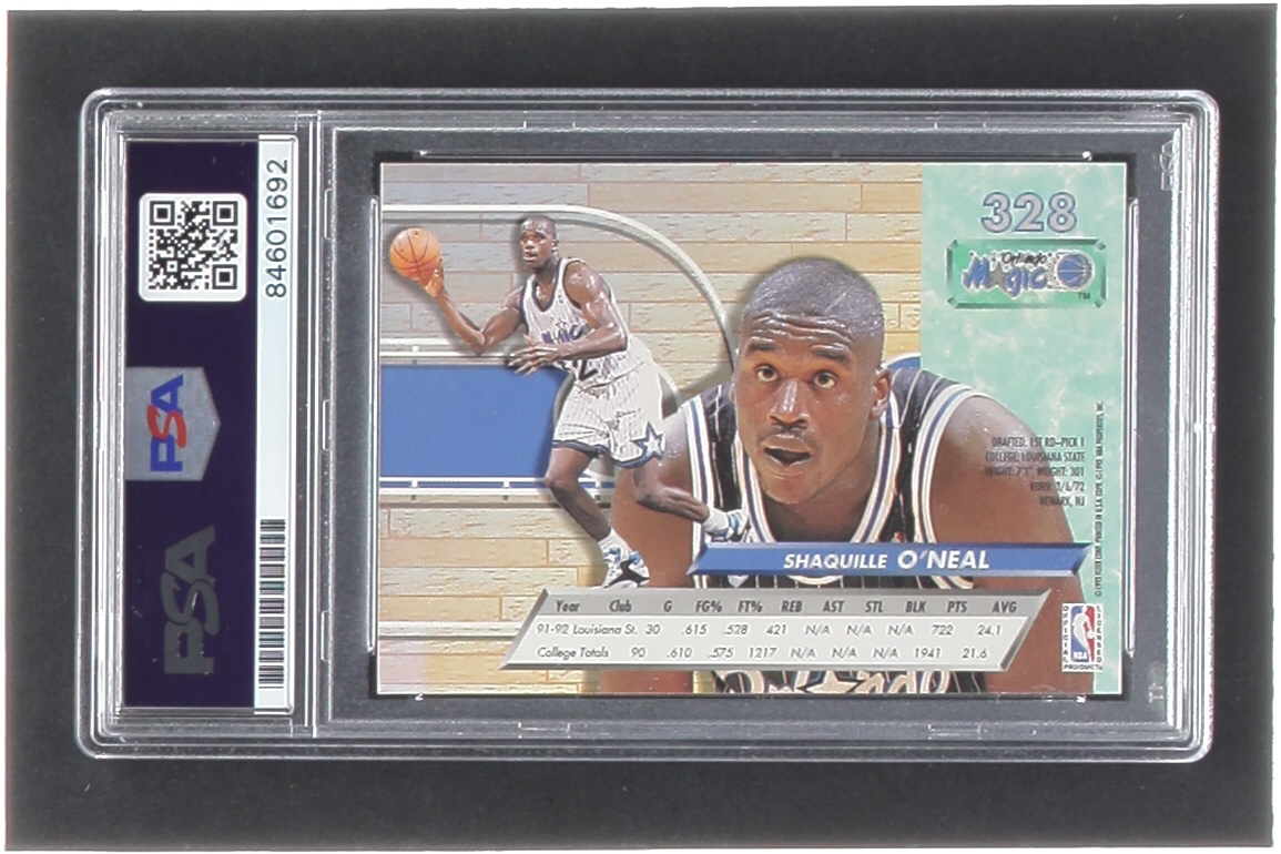 Shaquille O'Neal Signed 1992-93 Ultra #328 RC (PSA | Auto Grade 10) at PristineAuction.com Shaquille O'Neal Signed 1992-93 Ultra #328 RC (PSA | Auto Grade 10) at PristineAuction.com
