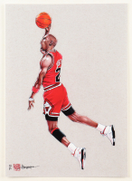 "Michael Jordan" Bulls LE 8x12 Art Print by Thang Nguyen #/50 (PA) at PristineAuction.com