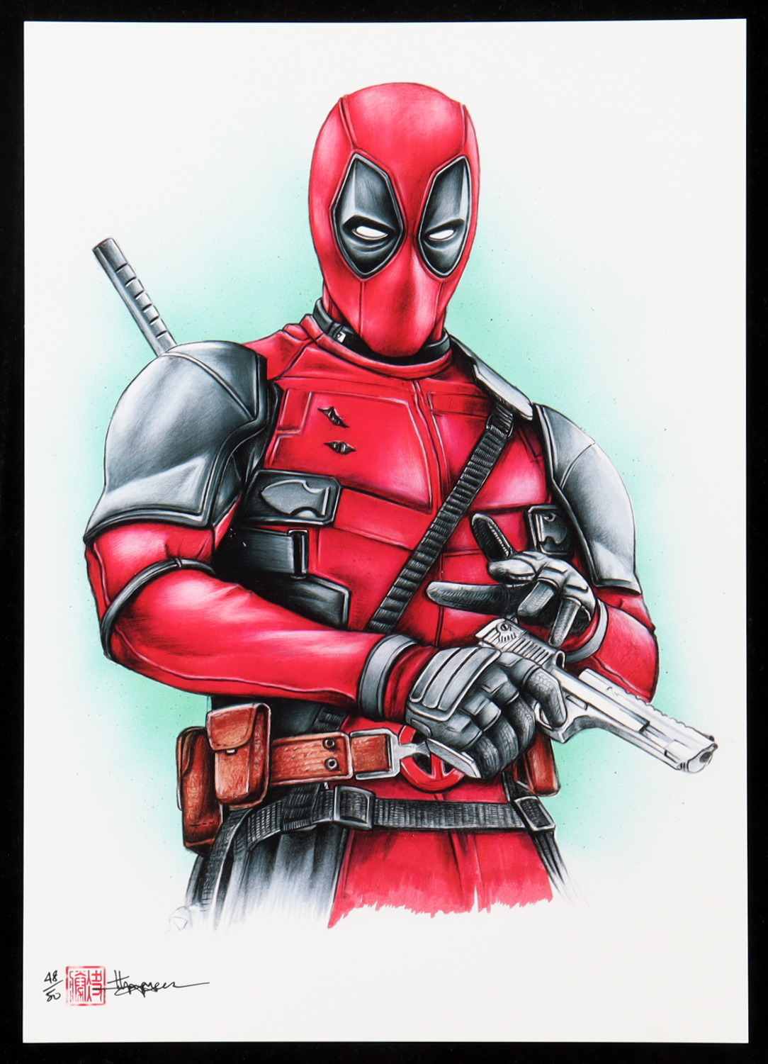 "Deadpool" Marvel LE 8x12 Art Print by Thang Nguyen #/50 (PA) at PristineAuction.com "Deadpool" Marvel LE 8x12 Art Print by Thang Nguyen #/50 (PA) at PristineAuction.com