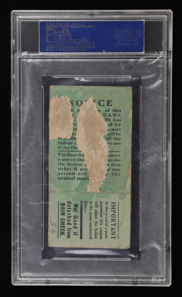 1922 World Series Game 3 Ticket Stub (PSA) at PristineAuction.com 1922 World Series Game 3 Ticket Stub (PSA) at PristineAuction.com