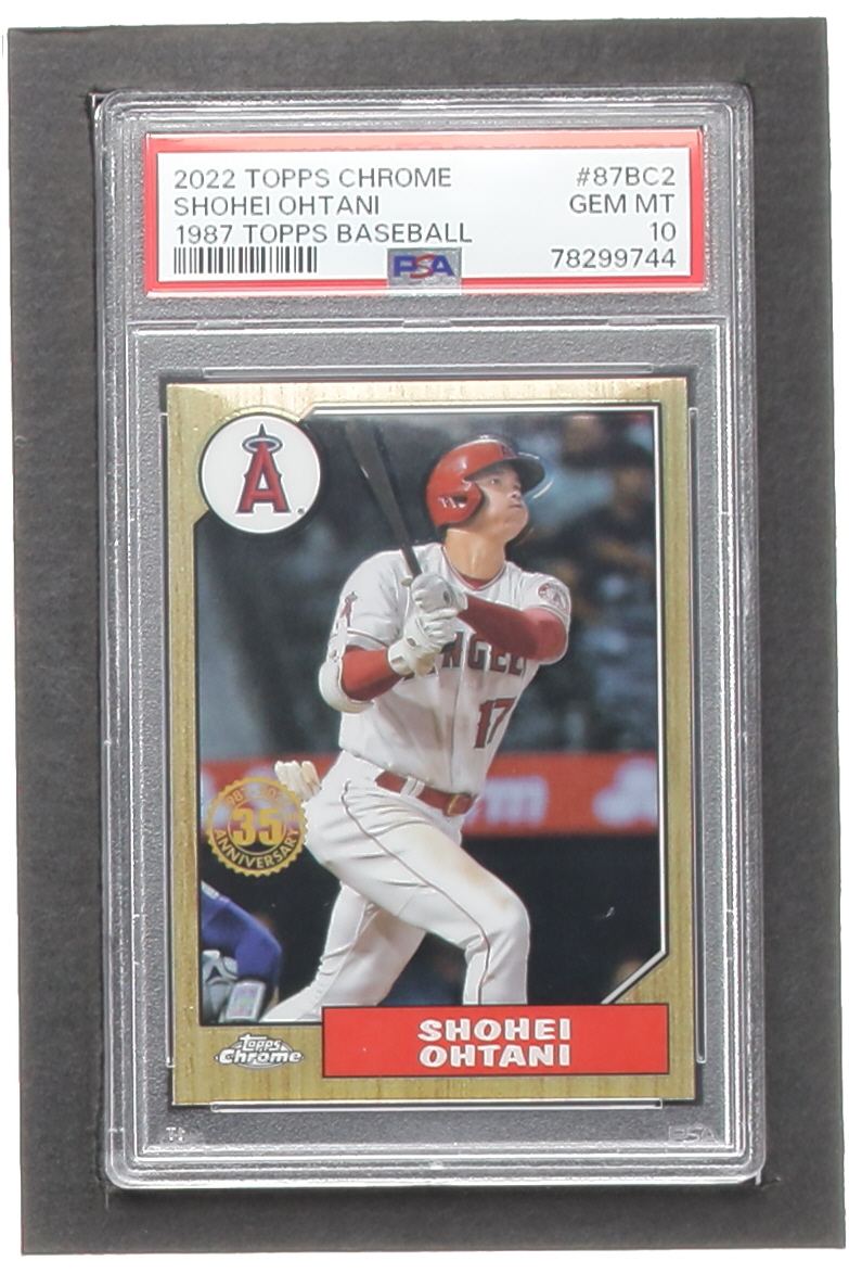 Shohei Ohtani 2022 Topps Chrome '87 Topps #87BC2 (PSA 10) at PristineAuction.com Shohei Ohtani 2022 Topps Chrome '87 Topps #87BC2 (PSA 10) at PristineAuction.com