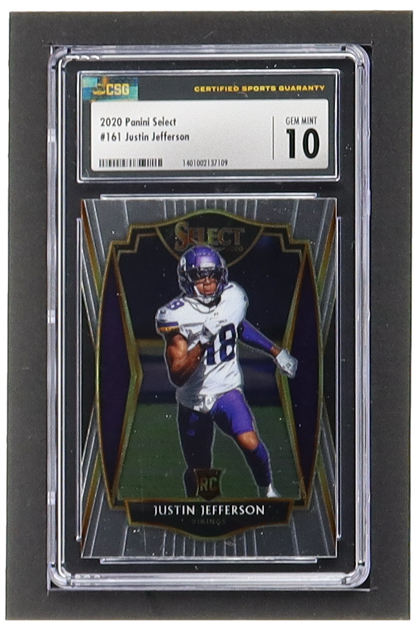 Justin Jefferson 2020 Select #161 RC (CSG 10) at PristineAuction.com Justin Jefferson 2020 Select #161 RC (CSG 10) at PristineAuction.com