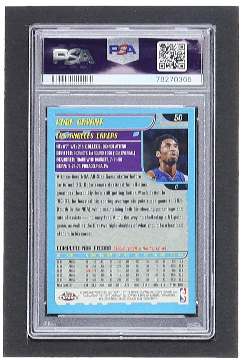 Kobe Bryant 2001-02 Topps Chrome #50 (PSA 9) at PristineAuction.com Kobe Bryant 2001-02 Topps Chrome #50 (PSA 9) at PristineAuction.com