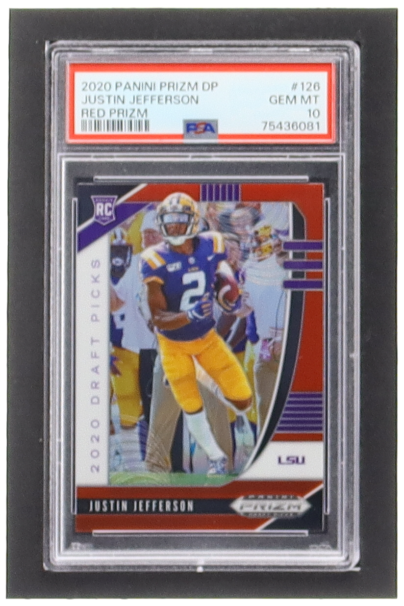 Justin Jefferson 2020 Panini Prizm Draft Picks Prizms Red #126 RC (PSA 10) at PristineAuction.com Justin Jefferson 2020 Panini Prizm Draft Picks Prizms Red #126 RC (PSA 10) at PristineAuction.com