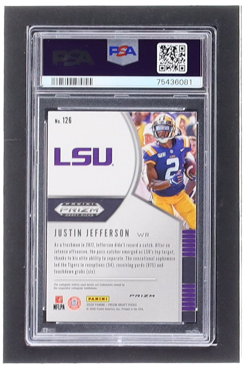 Justin Jefferson 2020 Panini Prizm Draft Picks Prizms Red #126 RC (PSA 10) at PristineAuction.com Justin Jefferson 2020 Panini Prizm Draft Picks Prizms Red #126 RC (PSA 10) at PristineAuction.com