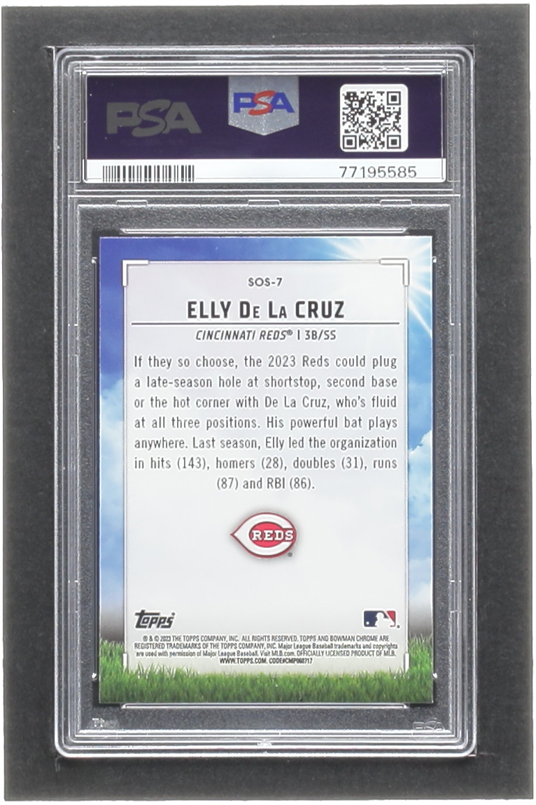 Elly De La Cruz 2023 Bowman Chrome Sights on September #SOS7 RC (PSA 10) at PristineAuction.com Elly De La Cruz 2023 Bowman Chrome Sights on September #SOS7 RC (PSA 10) at PristineAuction.com