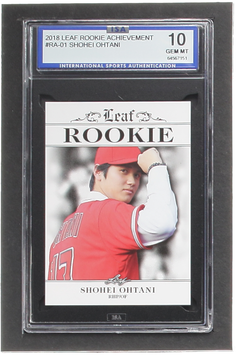 Shohei Ohtani 2018 Leaf Ohtani Rookie Achievement #RA01 RC (ISA 10) at PristineAuction.com Shohei Ohtani 2018 Leaf Ohtani Rookie Achievement #RA01 RC (ISA 10) at PristineAuction.com