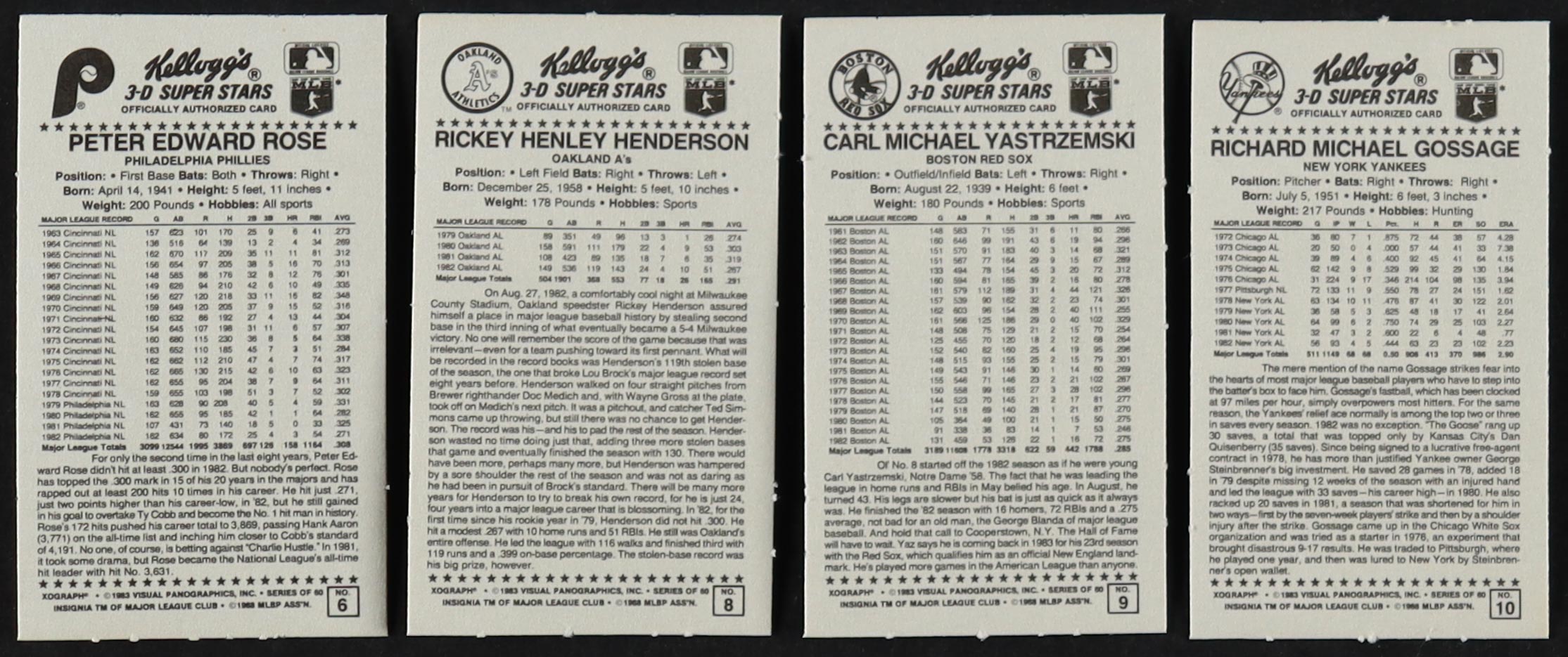 1983 Kellogg's 3-D Super Stars Baseball Set at PristineAuction.com 1983 Kellogg's 3-D Super Stars Baseball Set at PristineAuction.com