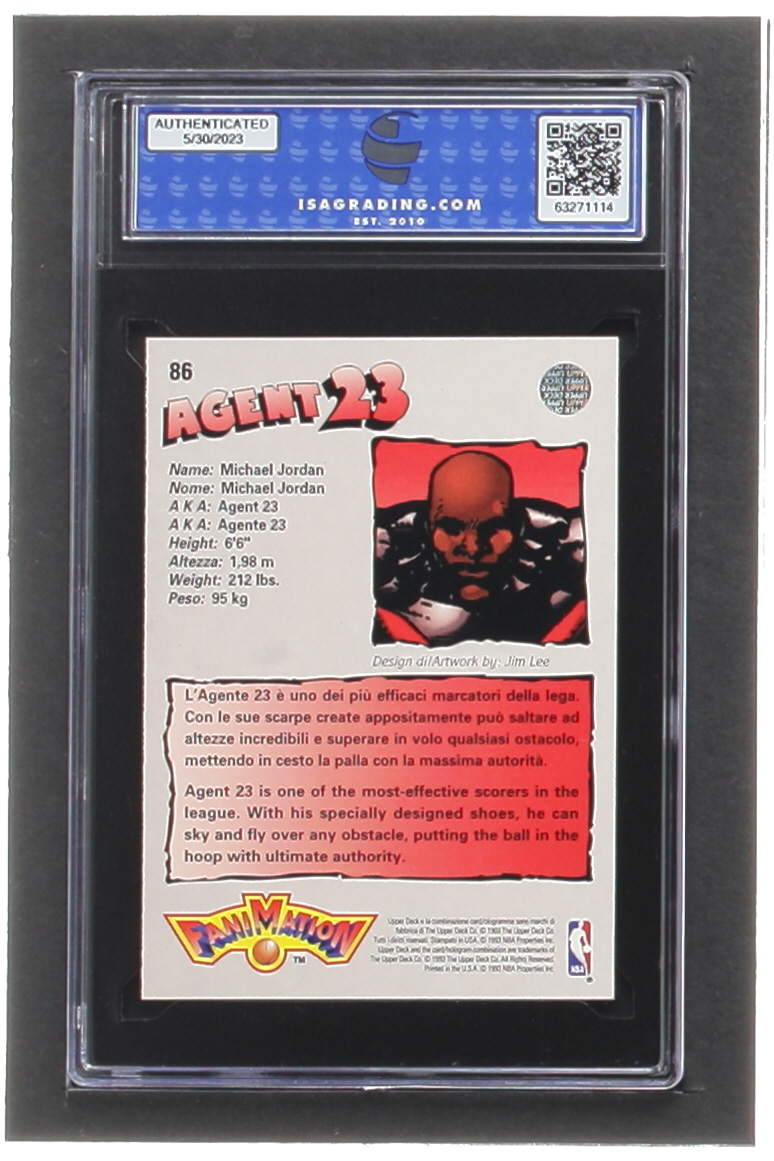 Michael Jordan 1992-93 Upper Deck International Italian #86 FAN (ISA 10) at PristineAuction.com Michael Jordan 1992-93 Upper Deck International Italian #86 FAN (ISA 10) at PristineAuction.com