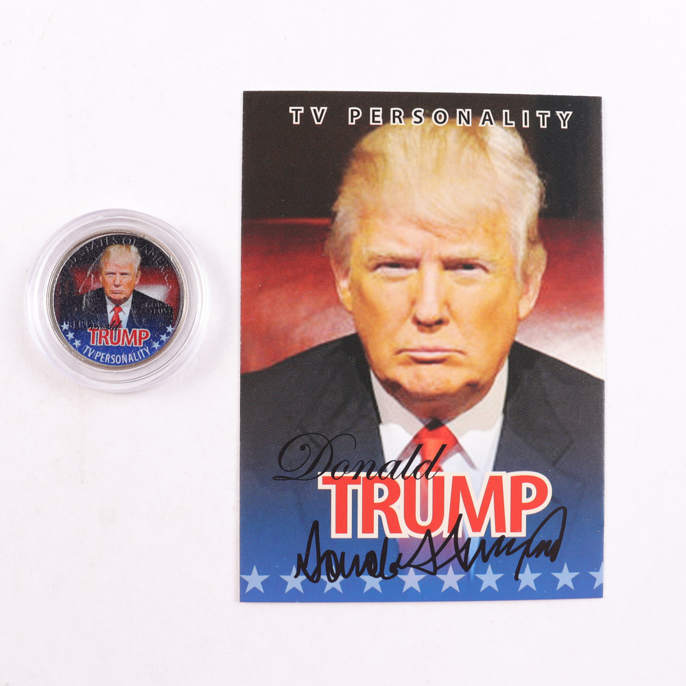 Merrick Mint Set of Donald Trump (5) Colorized Coin Set With Certificate at PristineAuction.com Merrick Mint Set of Donald Trump (5) Colorized Coin Set With Certificate at PristineAuction.com