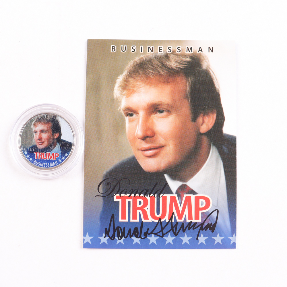 Merrick Mint Set of Donald Trump (5) Colorized Coin Set With Certificate at PristineAuction.com Merrick Mint Set of Donald Trump (5) Colorized Coin Set With Certificate at PristineAuction.com