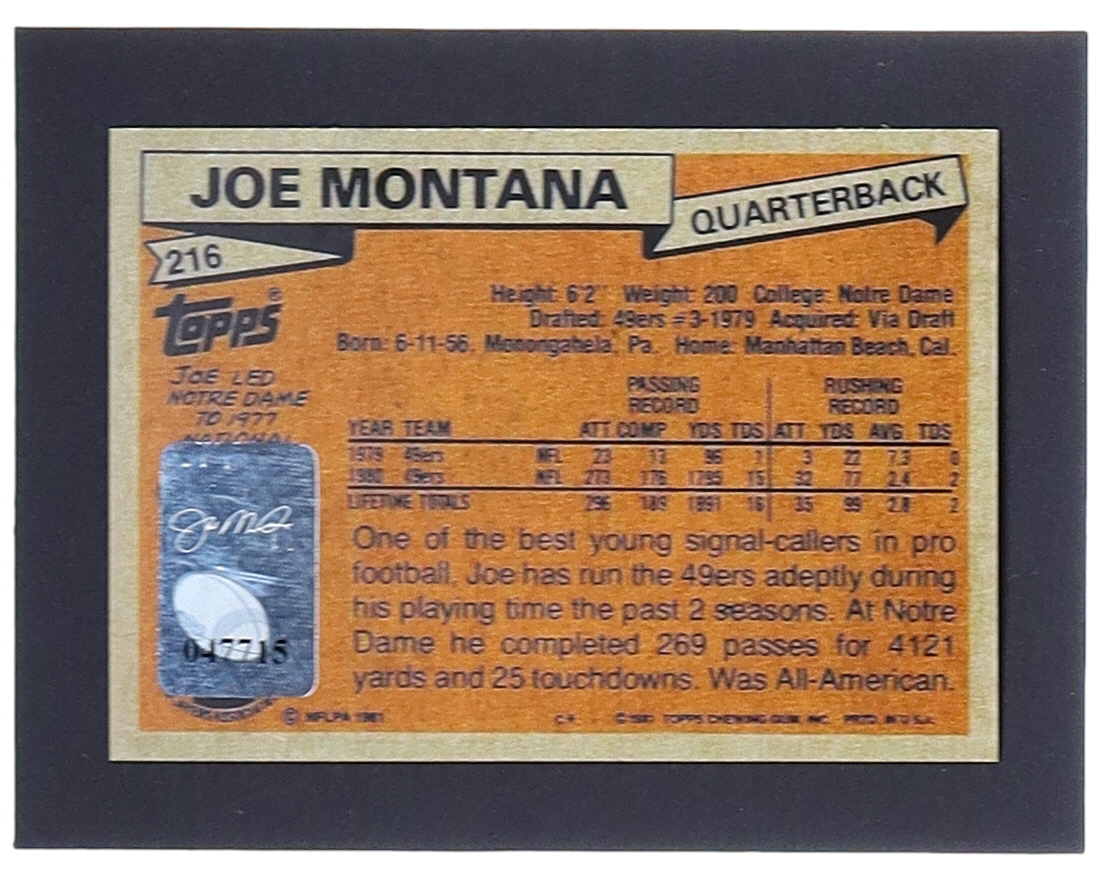 Joe Montana Signed Trading Card (Montana) at PristineAuction.com Joe Montana Signed Trading Card (Montana) at PristineAuction.com