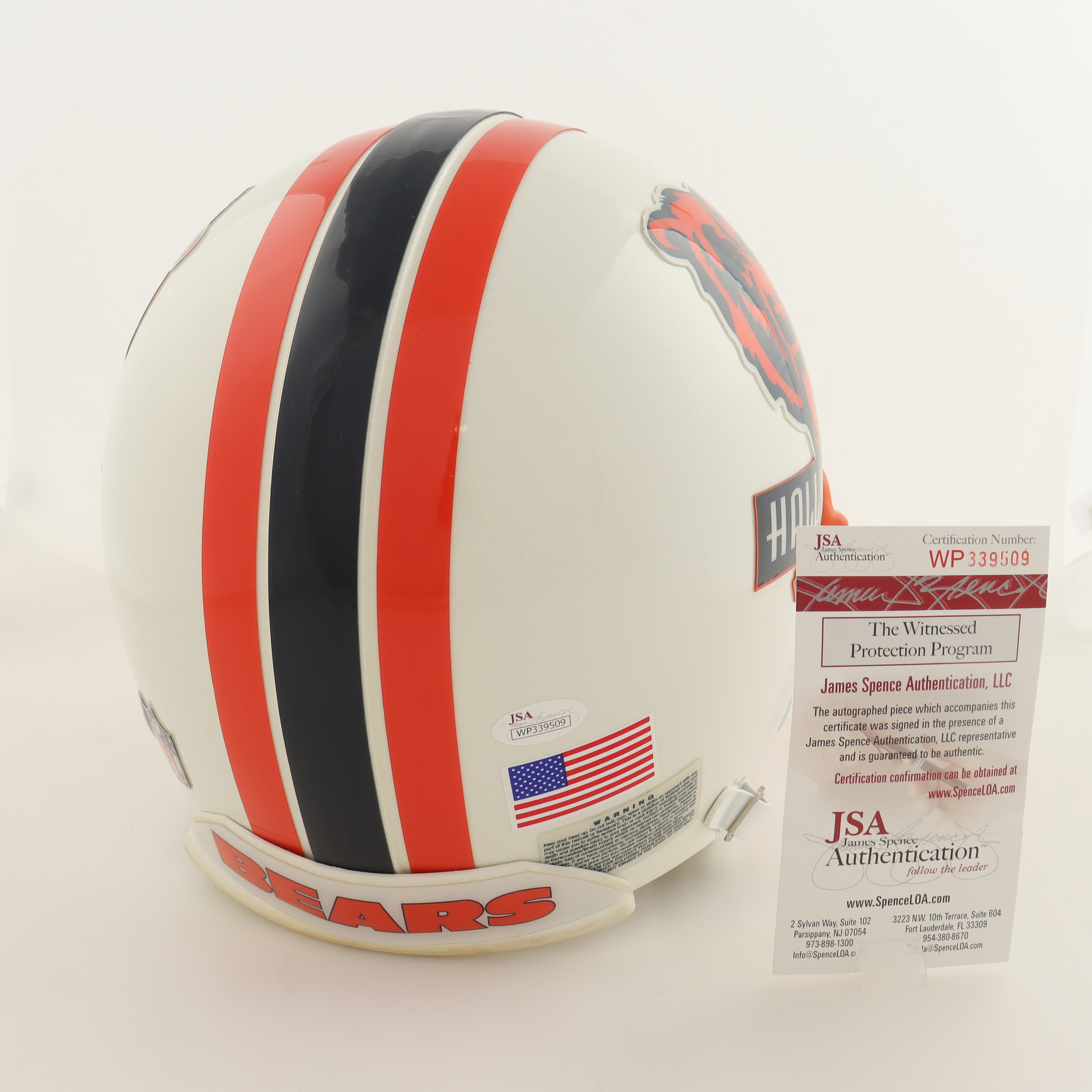 Mike Singletary Signed Bears Pro Football Hall of Fame Full-Size Authentic On-Field Helmet Inscribed "HOF 98" (JSA) at PristineAuction.com Mike Singletary Signed Bears Pro Football Hall of Fame Full-Size Authentic On-Field Helmet Inscribed "HOF 98" (JSA) at PristineAuction.com