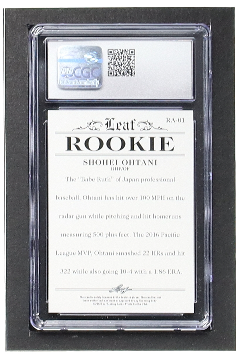 Shohei Ohtani 2018 Leaf Ohtani Rookie Achievement #RA01 RC (CGC 9) at PristineAuction.com Shohei Ohtani 2018 Leaf Ohtani Rookie Achievement #RA01 RC (CGC 9) at PristineAuction.com