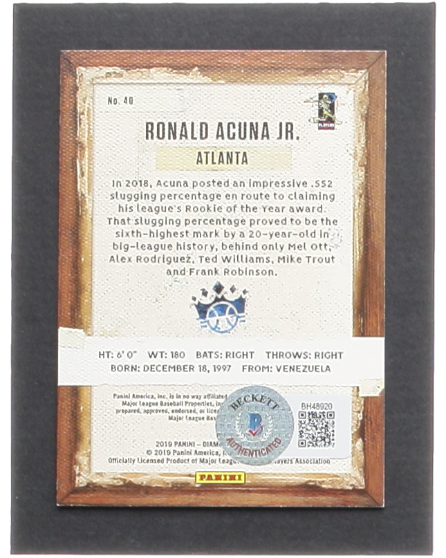 Ronald Acuna Jr. Signed 2019 Diamond Kings #40 (Beckett) at PristineAuction.com Ronald Acuna Jr. Signed 2019 Diamond Kings #40 (Beckett) at PristineAuction.com