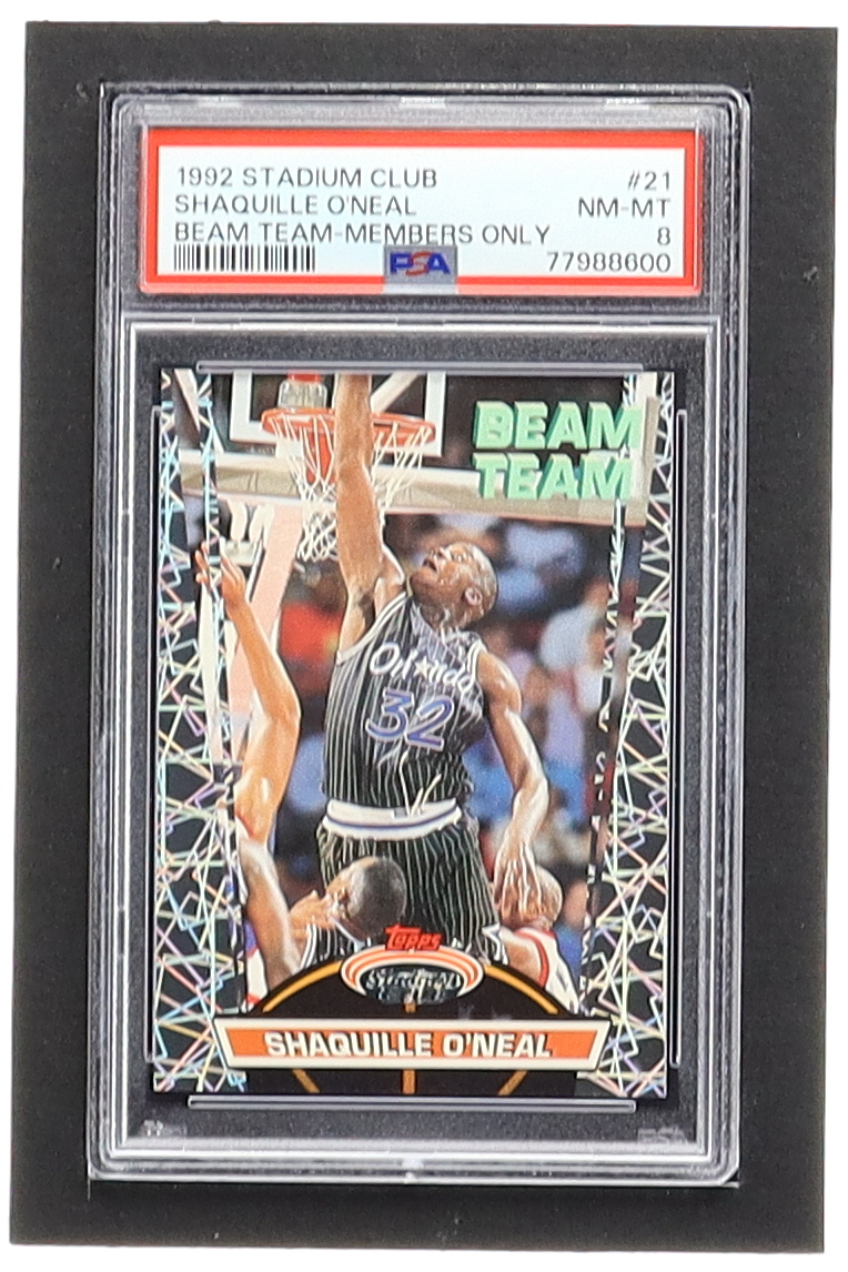 Shaquille O'Neal 1992-93 Stadium Club Beam Team #21 RC (PSA 8) at PristineAuction.com Shaquille O'Neal 1992-93 Stadium Club Beam Team #21 RC (PSA 8) at PristineAuction.com